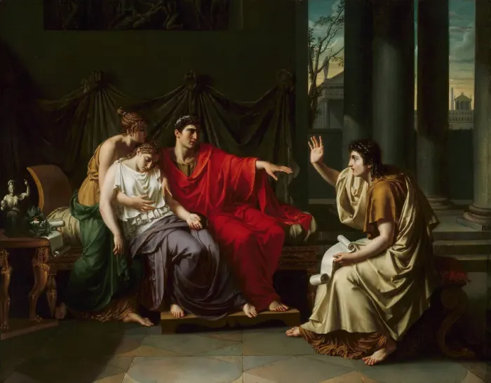 Framed Print : Virgil Reading the Aeneid'to Augustus, Octavia, and Livia, 1790 / 93 Framed Print : Virgil Reading the Aeneid'to Augustus, Octavia, and Livia, 1790 / 93