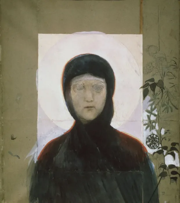 Framed Print : The Virgin, 1884-1885. Artist: Vrubel, Mikhail Alexandrovich (1856-1910) Framed Print : The Virgin, 1884-1885. Artist: Vrubel, Mikhail Alexandrovich (1856-1910)