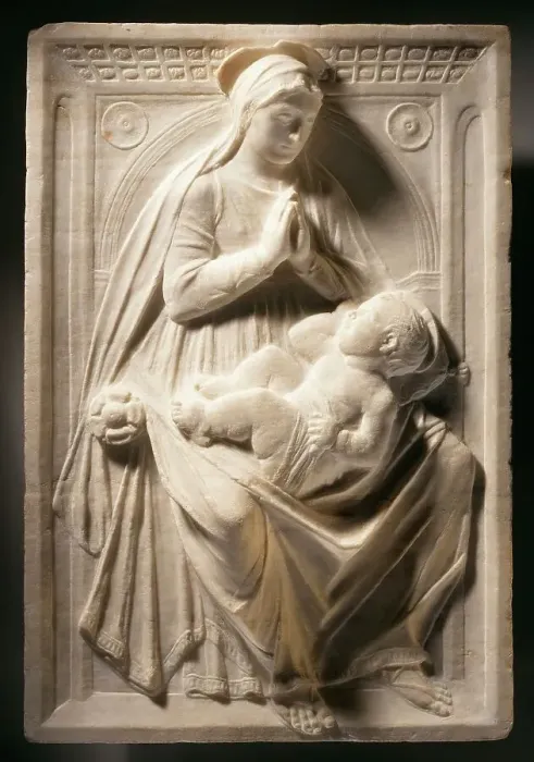 Framed Print : Virgin Adoring the Child, between c.1460 and c.1480. Creator: Circle of Mino da Fiesole