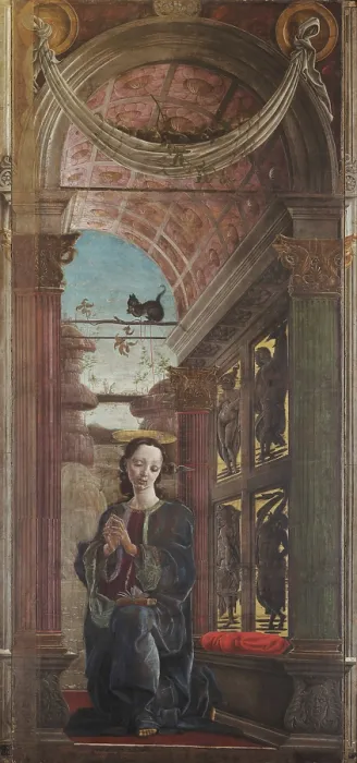 Framed Print : Virgin Annunciate, 1467-1469. Creator: Tura, Cosimo (before 1431-1495) Framed Print : Virgin Annunciate, 1467-1469. Creator: Tura, Cosimo (before 1431-1495)