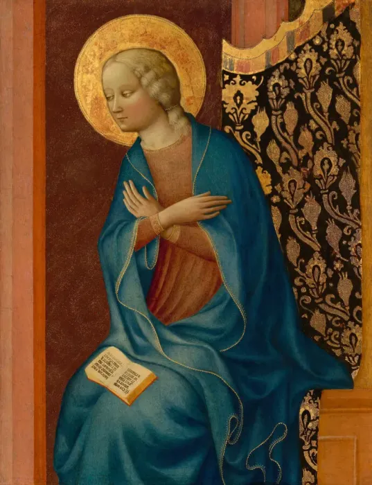 Framed Print : The Virgin Annunciate, c. 1430. Creator: Masolino da Panicale Framed Print : The Virgin Annunciate, c. 1430. Creator: Masolino da Panicale