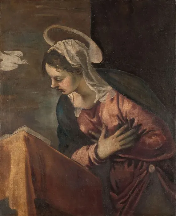 Framed Print : Virgin from the Annunciation to the Virgin, 1560-1585. Creator: Jacopo Tintoretto Framed Print : Virgin from the Annunciation to the Virgin, 1560-1585. Creator: Jacopo Tintoretto