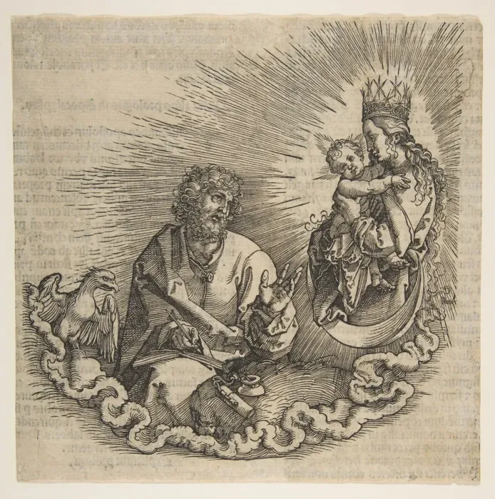 Framed Print : The Virgin Appearing to Saint John, Frontispiece to the Apocalypse, 1511 Framed Print : The Virgin Appearing to Saint John, Frontispiece to the Apocalypse, 1511