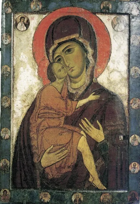 Framed Print : The Virgin of Belozersk, early 13th century Framed Print : The Virgin of Belozersk, early 13th century
