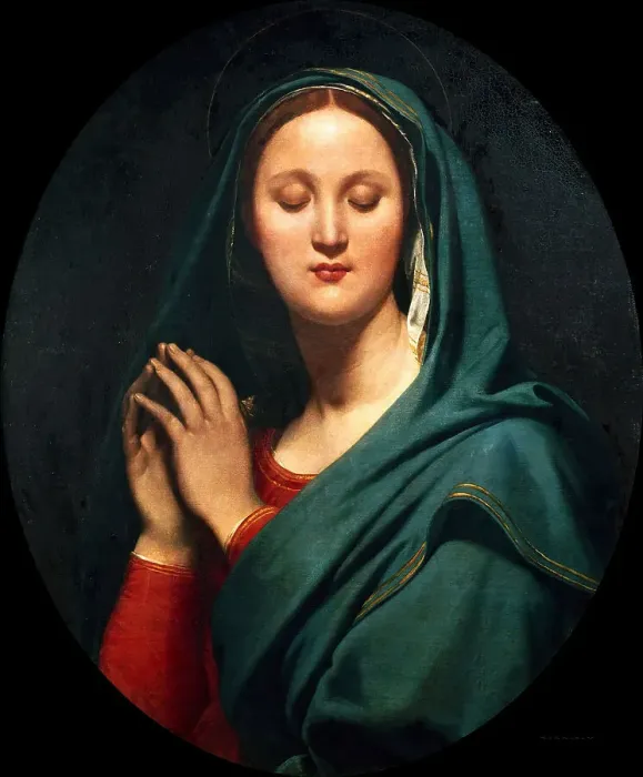 Framed Print : The Virgin of the Blue Veil, 1827. Creator: Ingres, Jean Auguste Dominique (1780-1867) Framed Print : The Virgin of the Blue Veil, 1827. Creator: Ingres, Jean Auguste Dominique (1780-1867)