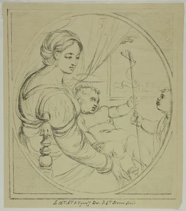 Framed Print : Virgin in a Chair, 1817–20. Creator: Vivant Denon Framed Print : Virgin in a Chair, 1817–20. Creator: Vivant Denon