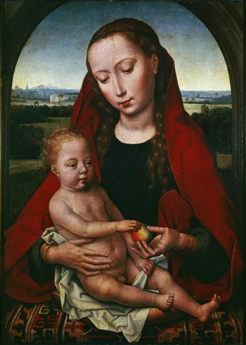 Framed Print : The Virgin and child, 1480-1490. Artist: Memling, Hans (1433 / 40-1494) Framed Print : The Virgin and child, 1480-1490. Artist: Memling, Hans (1433 / 40-1494)