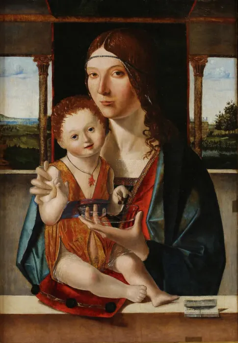Framed Print : The Virgin and Child, 1480. Creator: Antonello da Messina (ca 1430-1479) Framed Print : The Virgin and Child, 1480. Creator: Antonello da Messina (ca 1430-1479)