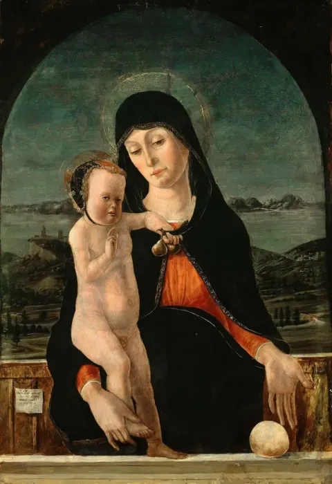 Framed Print : Virgin with Child, 1484. Artist: Morone, Domenico (c. 1442-1518) Framed Print : Virgin with Child, 1484. Artist: Morone, Domenico (c. 1442-1518)