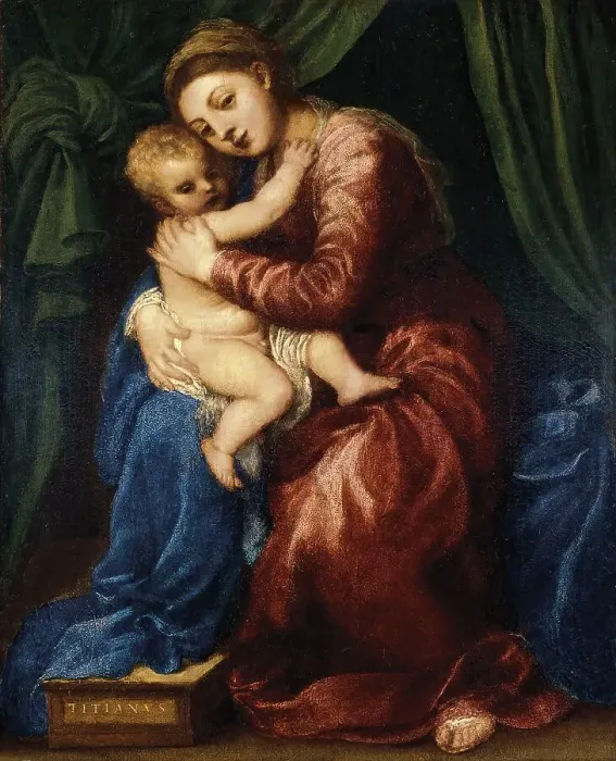 Framed Print : The Virgin and Child, 1540. Creator: Titian Framed Print : The Virgin and Child, 1540. Creator: Titian