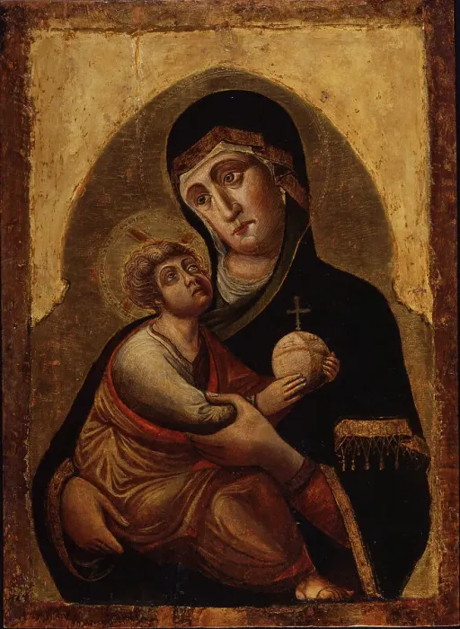 Framed Print : Virgin and child, 15th century. Creator: Vivarini, Alvise (ca. 1446-ca. 1505) Framed Print : Virgin and child, 15th century. Creator: Vivarini, Alvise (ca. 1446-ca. 1505)