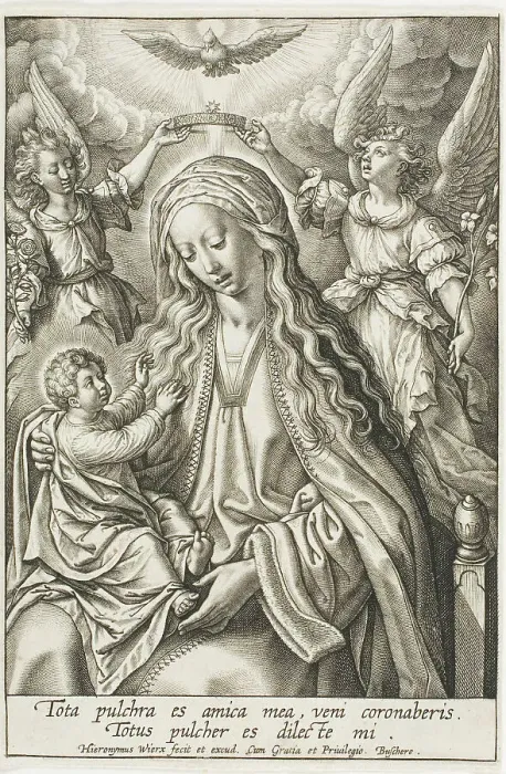 Framed Print : Virgin and Child, before 1619. Creator: Jan Wierix Framed Print : Virgin and Child, before 1619. Creator: Jan Wierix