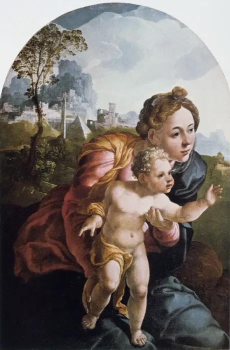 Framed Print : The Virgin and Child, 16th century. Artist: Jan van Scorel Framed Print : The Virgin and Child, 16th century. Artist: Jan van Scorel