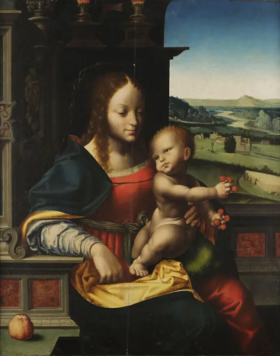 Framed Print : Virgin and Child, 16th century. Creator: Cleve; Joos van (ca. 1485-1540) Framed Print : Virgin and Child, 16th century. Creator: Cleve; Joos van (ca. 1485-1540)