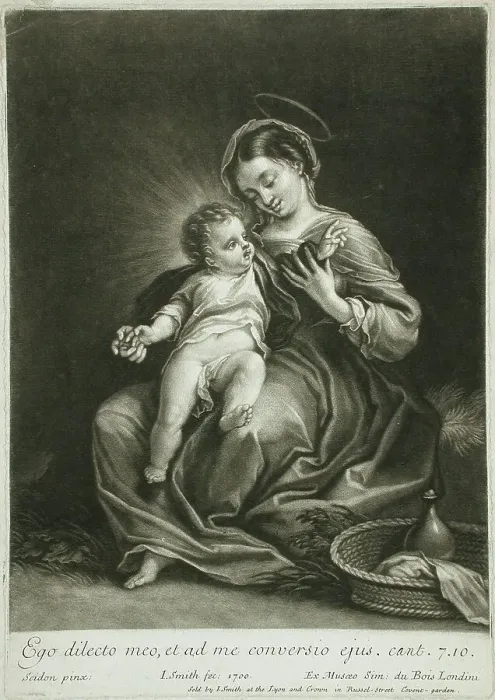 Framed Print : Virgin and Child, 1700. Creator: John Smith Framed Print : Virgin and Child, 1700. Creator: John Smith