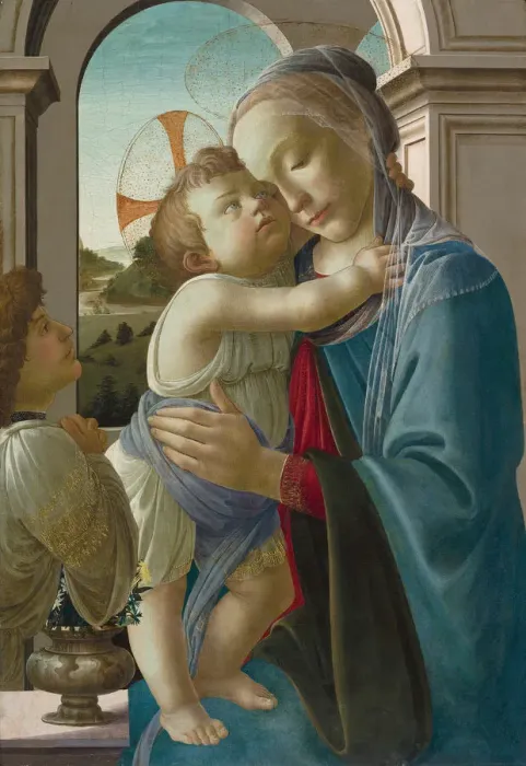 Framed Print : Virgin and Child with an Angel, 1475 / 85. Creator: Sandro Botticelli Framed Print : Virgin and Child with an Angel, 1475 / 85. Creator: Sandro Botticelli