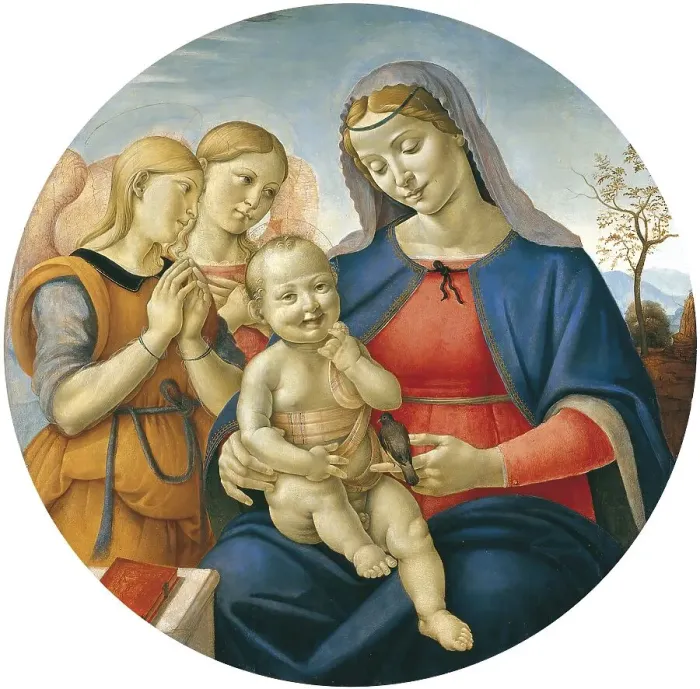 Framed Print : The Virgin and Child with Angels, 1500. Creator: Piero di Cosimo Framed Print : The Virgin and Child with Angels, 1500. Creator: Piero di Cosimo
