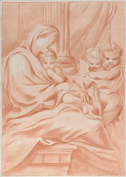 The Virgin and child with two angels, 1766. Creator: Andrea Scacciati