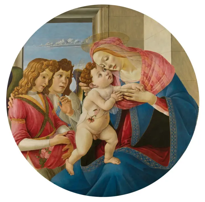 Framed Print : The Virgin and Child with Two Angels, c. 1490 Framed Print : The Virgin and Child with Two Angels, c. 1490