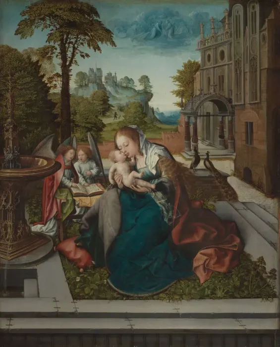 Framed Print : Virgin and Child with Angels, ca. 1518. Creator: Bernaert van Orley Framed Print : Virgin and Child with Angels, ca. 1518. Creator: Bernaert van Orley