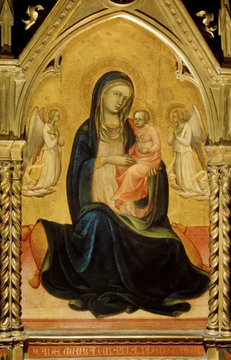 Framed Print : The Virgin and Child with Angels (Madonna of Humility), c1408-c1410. Artist: Lorenzo Monaco Framed Print : The Virgin and Child with Angels (Madonna of Humility), c1408-c1410. Artist: Lorenzo Monaco