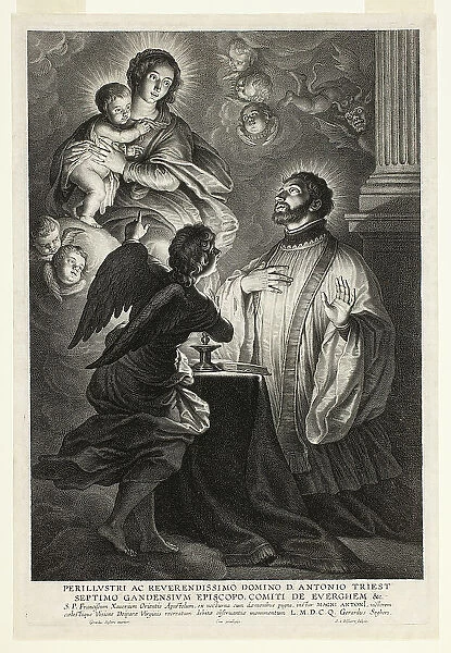 The Virgin and Child Appearing to Saint Francis Xavier, 1610 / 59. Creator: Schelte Adamsz Bolswert