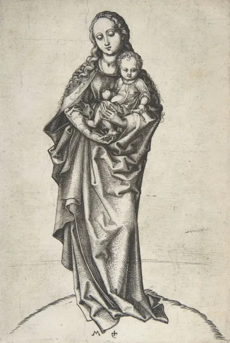 Framed Print : Virgin and Child with an Apple, ca. 1475. ca. 1475. Creator: Martin Schongauer Framed Print : Virgin and Child with an Apple, ca. 1475. ca. 1475. Creator: Martin Schongauer
