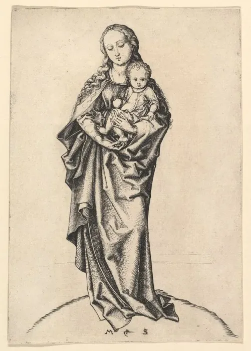 Framed Print : Virgin and Child with an Apple, ca. 1475. Creator: Martin Schongauer Framed Print : Virgin and Child with an Apple, ca. 1475. Creator: Martin Schongauer