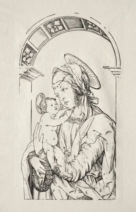 Framed Print : The Virgin with the Child under an arch, 1508. Creator: Hans Burgkmair (German, 1473-1531) Framed Print : The Virgin with the Child under an arch, 1508. Creator: Hans Burgkmair (German, 1473-1531)