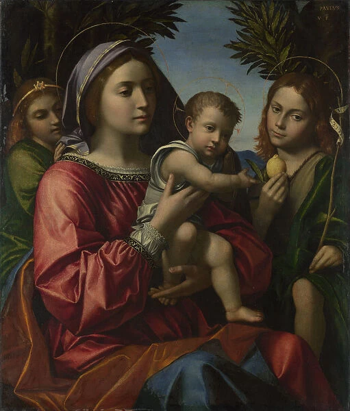 The Virgin and Child with the Baptist and an Angel, c. 1516. Artist: Morando, Paolo (ca 1486  /  8 - 1522)