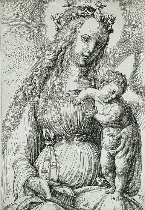 Framed Print : Virgin and Child with a Book, c1489. Creator: Daniel Hopfer Framed Print : Virgin and Child with a Book, c1489. Creator: Daniel Hopfer