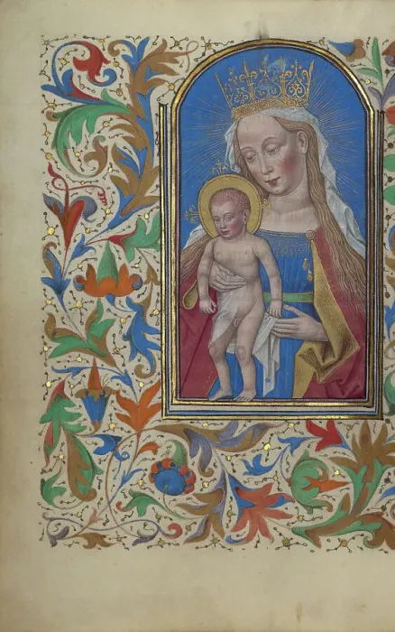 Framed Print : The Virgin and Child; Book of Hours, about 1450-1455. Creator: Unknown
