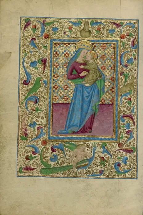 Framed Print : The Virgin and Child; Book of Hours, about 1460. Creator: Unknown Framed Print : The Virgin and Child; Book of Hours, about 1460. Creator: Unknown