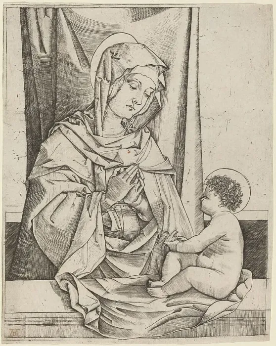 Framed Print : The Virgin and Child, c. 1502. Creator: Benedetto Montagna Framed Print : The Virgin and Child, c. 1502. Creator: Benedetto Montagna