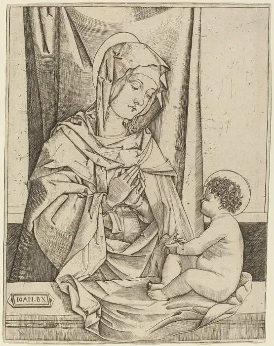 Framed Print : The Virgin and Child, c. 1502. Creator: Benedetto Montagna Framed Print : The Virgin and Child, c. 1502. Creator: Benedetto Montagna