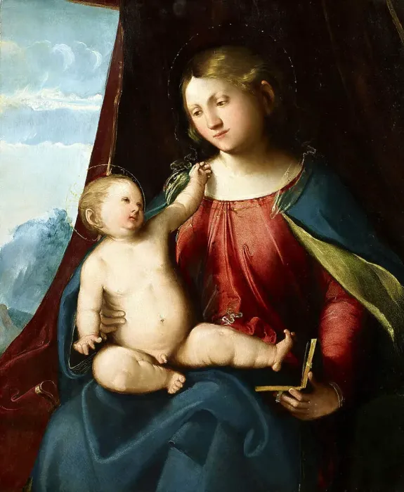 Framed Print : Virgin and Child, c. 1520. Creator: Melone, Altobello (c. 1490-before 1543) Framed Print : Virgin and Child, c. 1520. Creator: Melone, Altobello (c. 1490-before 1543)