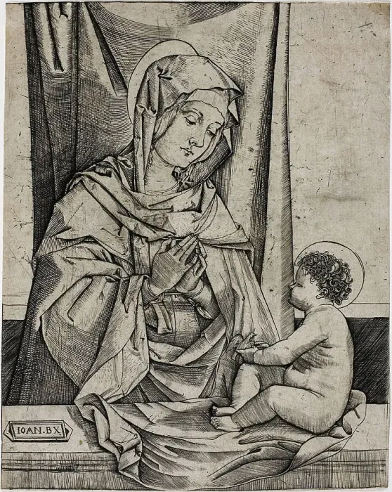 Framed Print : The Virgin and Child, c.1502. Creator: Benedetto Montagna Framed Print : The Virgin and Child, c.1502. Creator: Benedetto Montagna