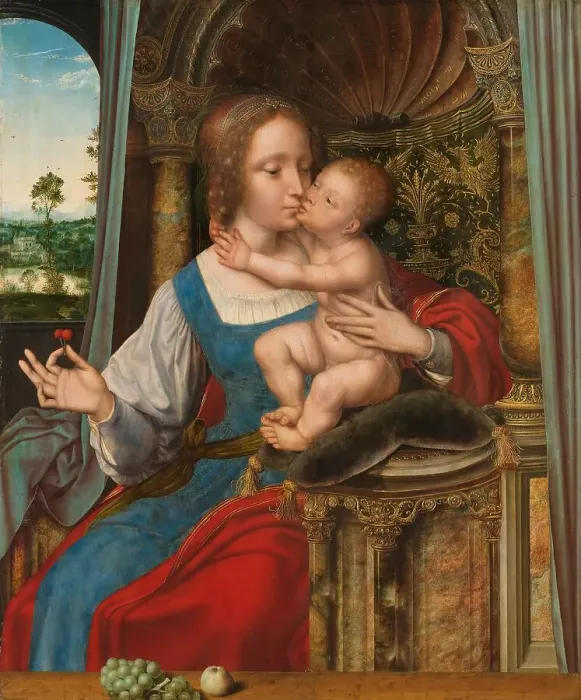 Framed Print : Virgin and Child, c.1525-c.1530. Creator: Workshop of Quinten Metsys Framed Print : Virgin and Child, c.1525-c.1530. Creator: Workshop of Quinten Metsys