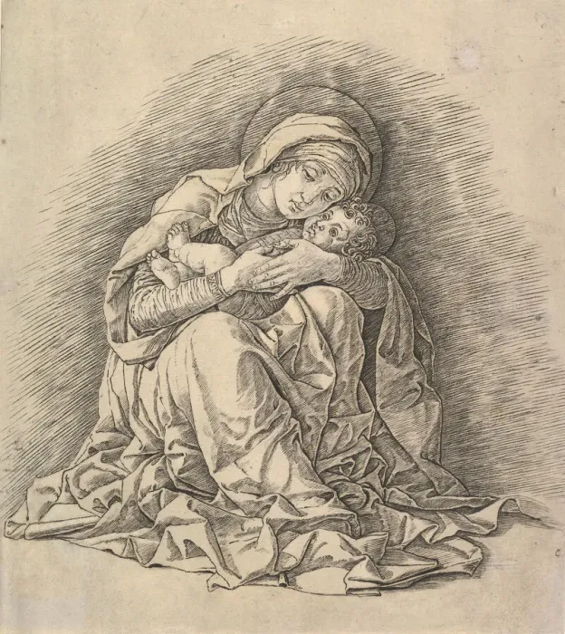 Framed Print : The Virgin and Child, ca. 1485-91. Creator: Andrea Mantegna Framed Print : The Virgin and Child, ca. 1485-91. Creator: Andrea Mantegna