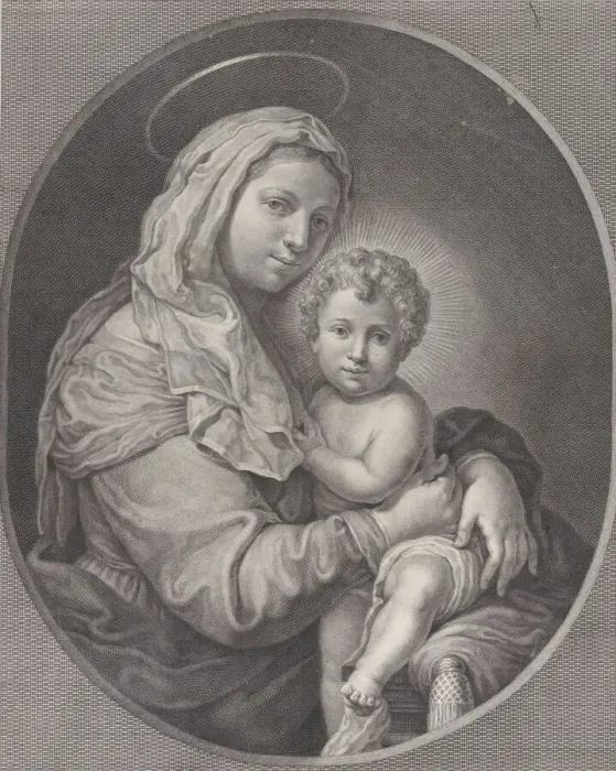 Framed Print : Virgin and Child, ca. 1750-74. Creators: Antonio Baratta, Lorenzo Lorenzi Framed Print : Virgin and Child, ca. 1750-74. Creators: Antonio Baratta, Lorenzo Lorenzi