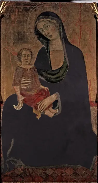 Framed Print : Virgin with Child, central table of an altarpiece of the 14th century, from the Alaro church Framed Print : Virgin with Child, central table of an altarpiece of the 14th century, from the Alaro church