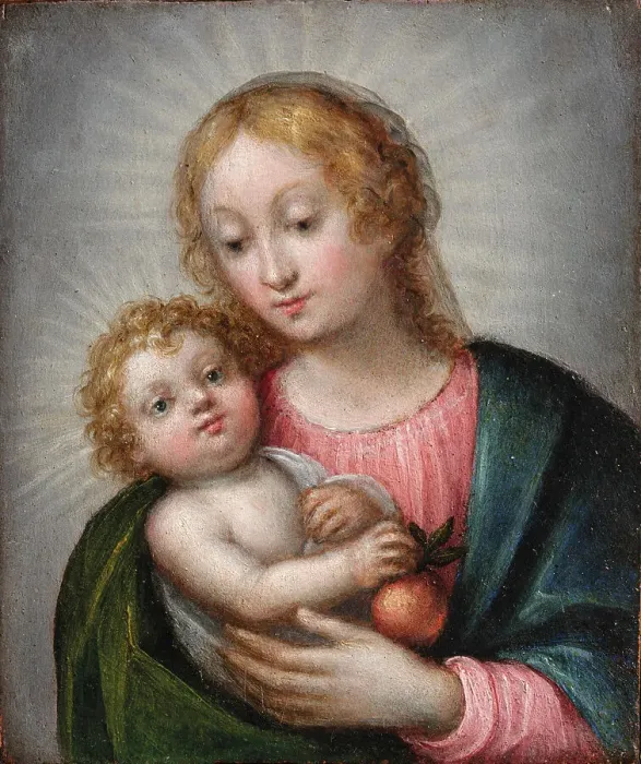 Framed Print : Virgin and Child. Creator: Caccia, Orsola Maddalena (1596-1676) Framed Print : Virgin and Child. Creator: Caccia, Orsola Maddalena (1596-1676)