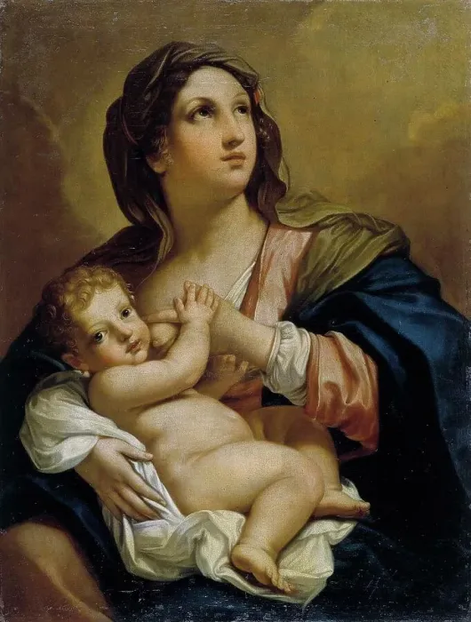 Framed Print : Virgin and Child. Creator: Elisabetta Sirani Framed Print : Virgin and Child. Creator: Elisabetta Sirani