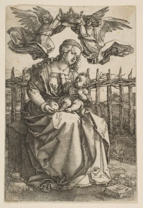 Framed Print : Virgin and Child Crowned by Two Angels, 1518. Creator: Albrecht Durer Framed Print : Virgin and Child Crowned by Two Angels, 1518. Creator: Albrecht Durer