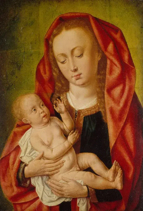 Framed Print : Virgin and Child with a Dragonfly, ca. 1500. Creator: Master of Saint Gilles