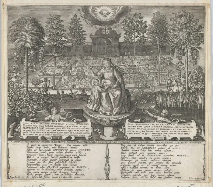 Framed Print : The Virgin and Child in the Enclosed Garden, 1606. Creator: Jan Wierix Framed Print : The Virgin and Child in the Enclosed Garden, 1606. Creator: Jan Wierix