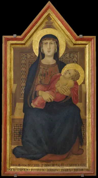 Framed Print : The Virgin and Child enthroned, 1319. Creator: Lorenzetti, Ambrogio (ca 1290-ca 1348) Framed Print : The Virgin and Child enthroned, 1319. Creator: Lorenzetti, Ambrogio (ca 1290-ca 1348)