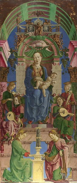 The Virgin and Child enthroned, 1470s. Creator: Tura, Cosimo (before 1431-1495)