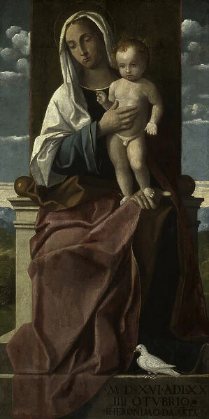 Virgin and Child Enthroned, 1516. Creator: Girolamo da Santacroce