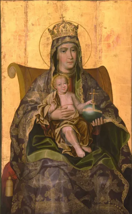 Framed Print : Virgin and Child Enthroned, 1690s. Artist: Zolotaryov, Karp Ivanovich (active 1680-1690s) Framed Print : Virgin and Child Enthroned, 1690s. Artist: Zolotaryov, Karp Ivanovich (active 1680-1690s)